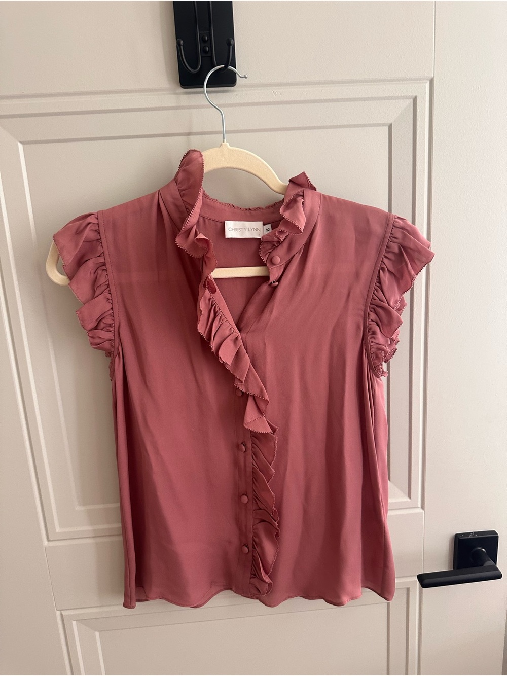 Christy Lynn Ruffled Sleeveless Blouse - Dusty Rose